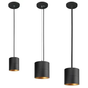 LED Cylinder Light 8-Inch Black Finish 80 CRI Cable Pendant Mount (OSL-CYL-8)