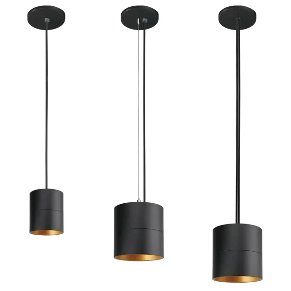 LED Cylinder Light 8-Inch Black Finish 80 CRI Cable Pendant Mount (OSL-CYL-8)
