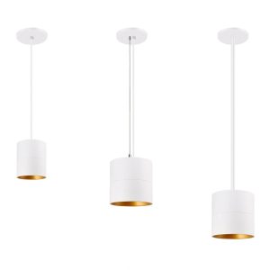 LED Cylinder Light 4-Inch White Finish 80 CRI Rigid Pendant Stem Mount (OSL-CYL-4)