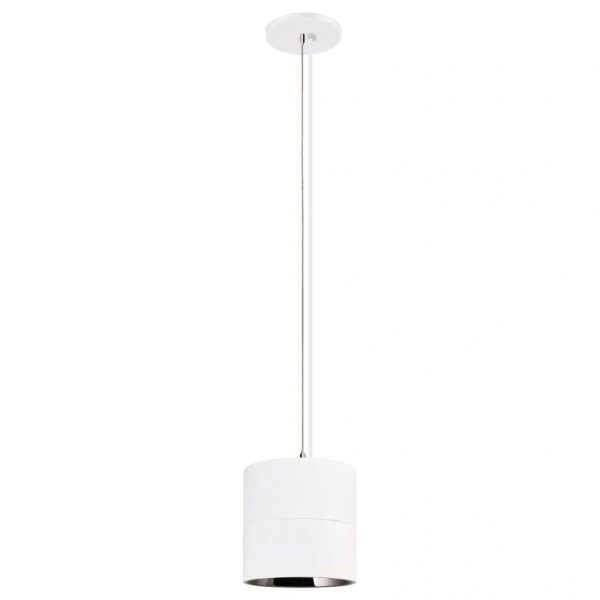LED Cylinder Light 6-Inch White Finish 80 CRI Cable Pendant Mount (OSL-CYL-6)