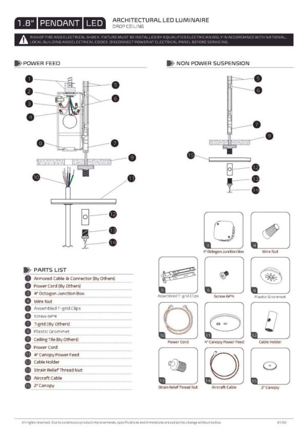 LED Zeta Linear 1.8" Pendant & Surface 8FT (OSL-ZE-ITWDD) - Image 7