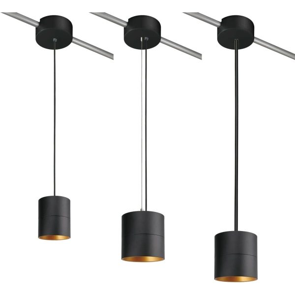 LED Cylinder Light 8-Inch Black Finish 80 CRI Cable Pendant Mount (OSL-CYL-8) - Image 2
