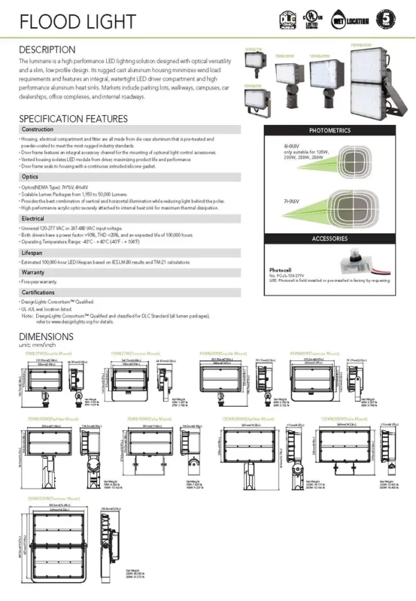 LED Traditional Flood Light 6,150 - 7,800 Lumen (OSL-MFD08) - Image 4