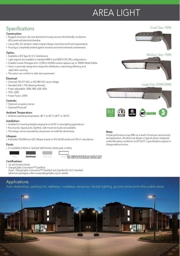 LED Area Light Spec Grade 120-277V 14,100 Lumen (OSL-MAL05) - Image 6