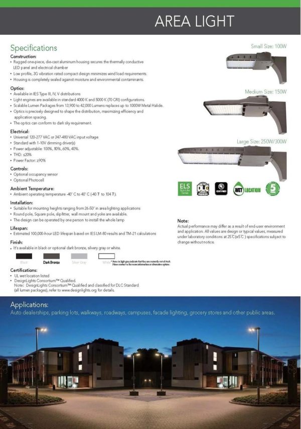 LED Area Light Spec Grade 120-277V 21,000 Lumen (OSL-MAL05) - Image 5