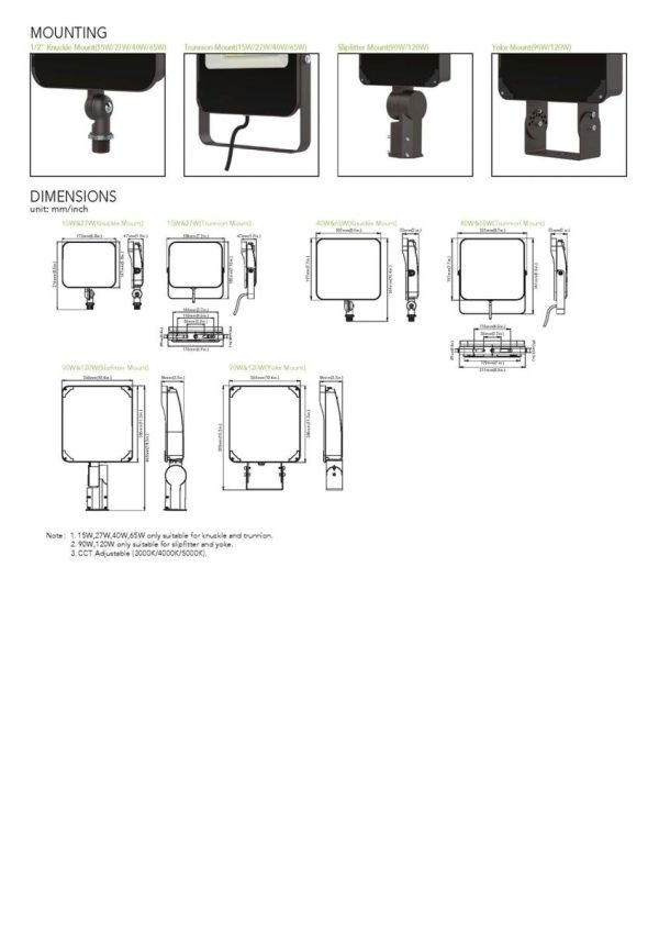 LED Flood Light Gen2 Lumen & CCT Adjustable 8,581 - 18,092 Lumen (OSL-MFD11-DDK) - Image 4