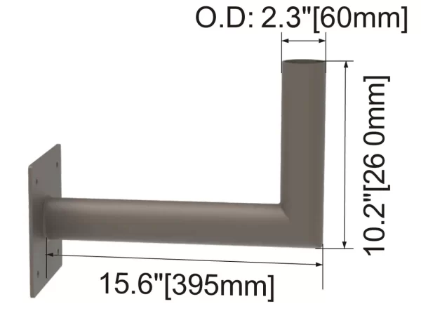 Angled Wall Mount Tenon Bracket with 2-3/8" O.D. Tenon - Image 2