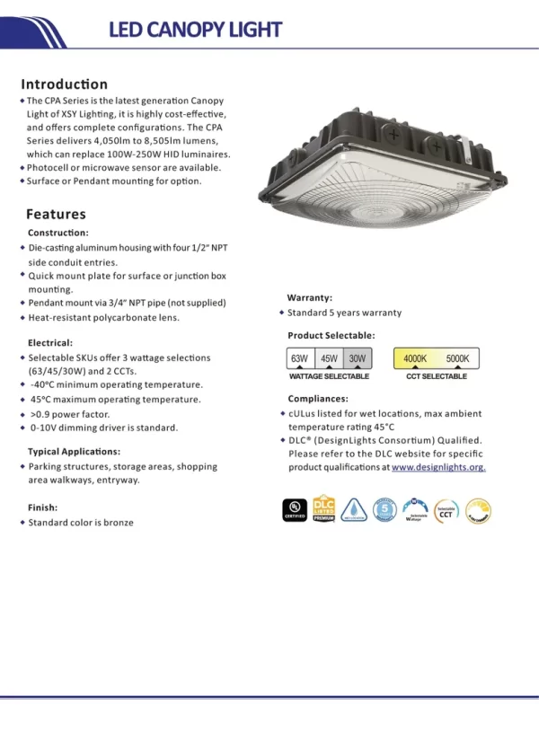 LED Slim Canopy Square Economic Light (Pack of 2) - Image 6