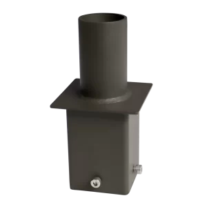 4-Inch Square Pole Mount Tenon Adapter with 2-3/8" O.D. Tenon